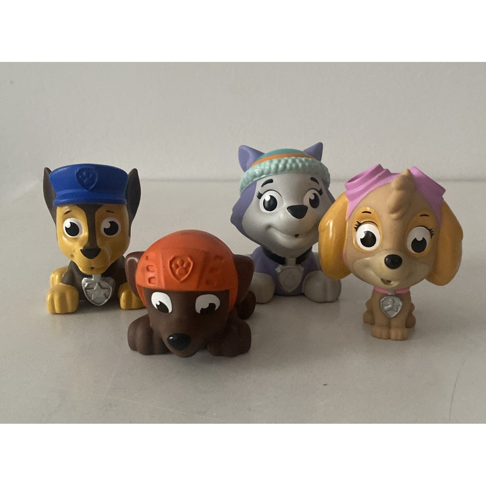 Paw Patrol Mighty Pups Bath Pool Squirter Toys Lot Of 4 Skye Everest Zuma Marsh